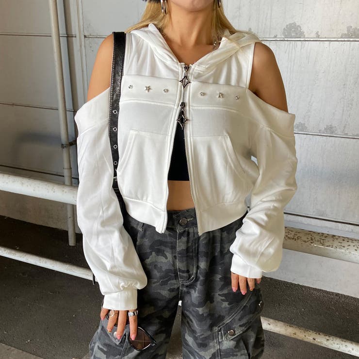 カットショルダーWZIPパーカー | non-hedge  | 詳細画像26 