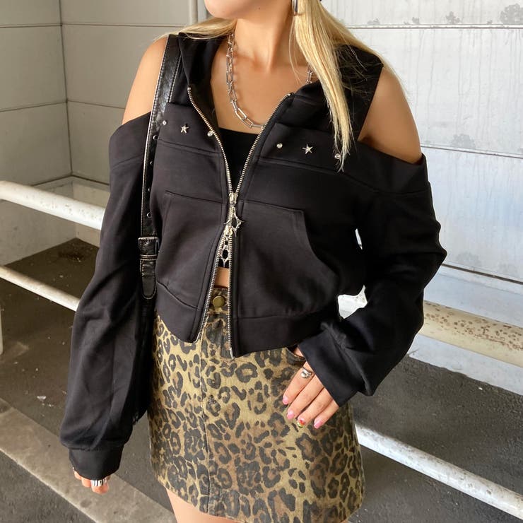 ブラック | カットショルダーWZIPパーカー | non-hedge 