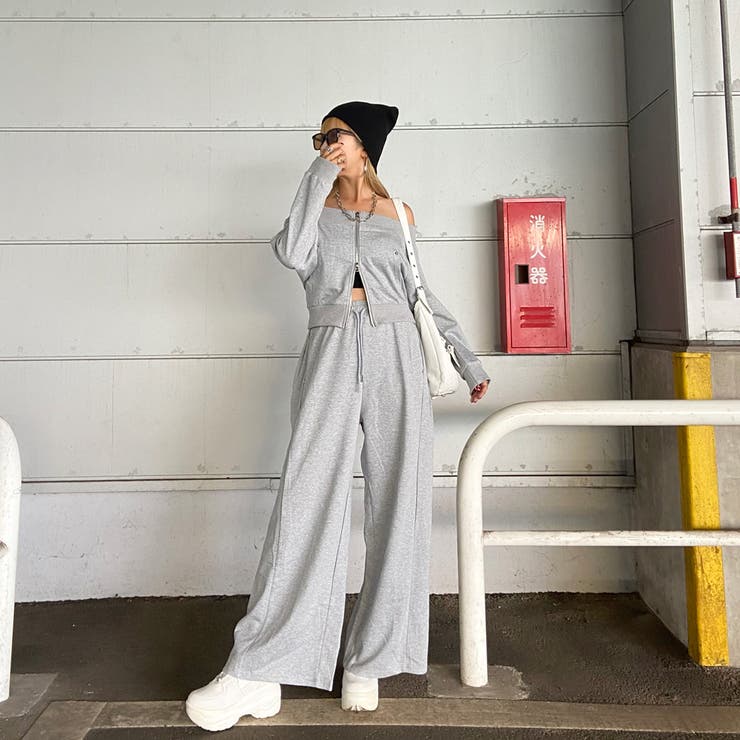 オフショルZIPトップス・パンツセットアップ | non-hedge  | 詳細画像11 