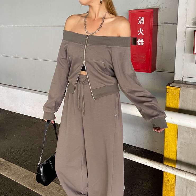 オフショルZIPトップス・パンツセットアップ | non-hedge  | 詳細画像4 