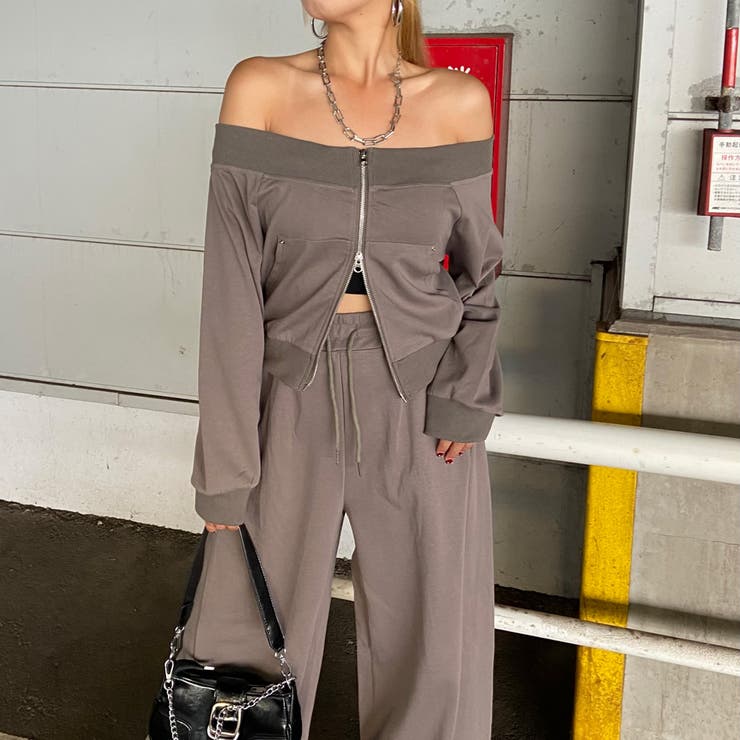 オフショルZIPトップス・パンツセットアップ | non-hedge  | 詳細画像5 