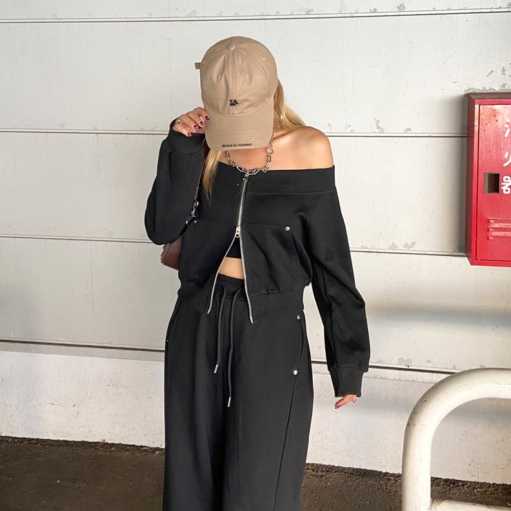 オフショルZIPトップス・パンツセットアップ | non-hedge  | 詳細画像7 