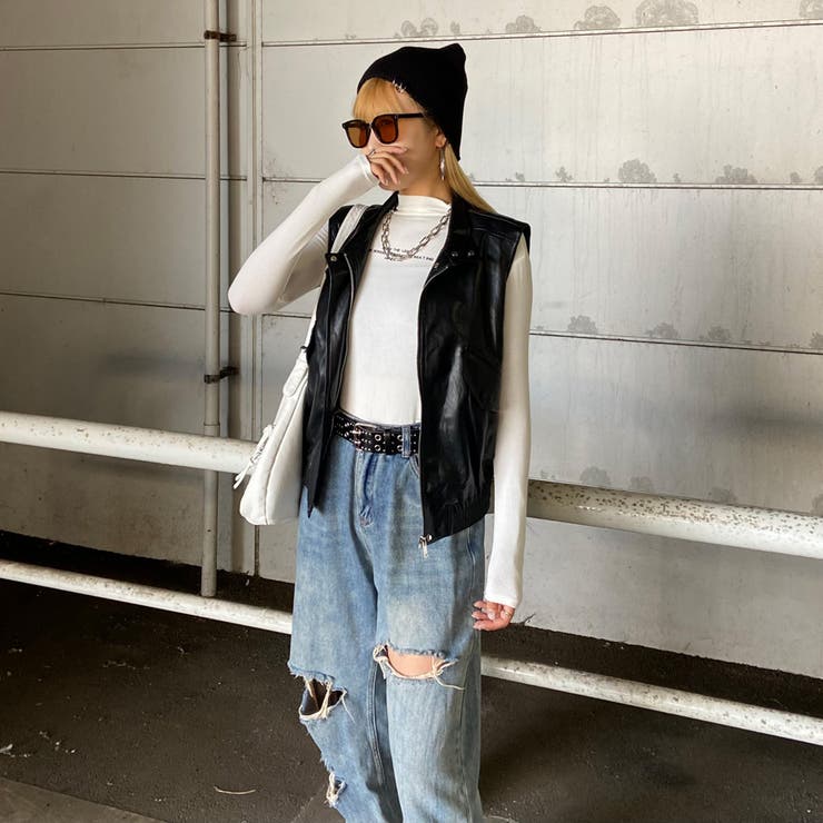 合成皮革ベスト | non-hedge  | 詳細画像2 