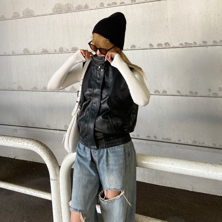 合成皮革ベスト | non-hedge  | 詳細画像3 