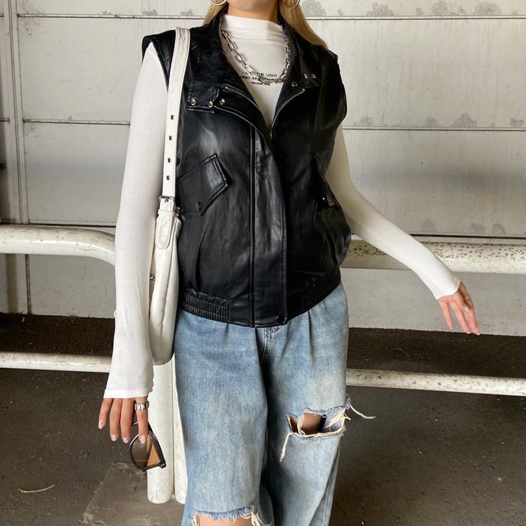 合成皮革ベスト | non-hedge  | 詳細画像7 