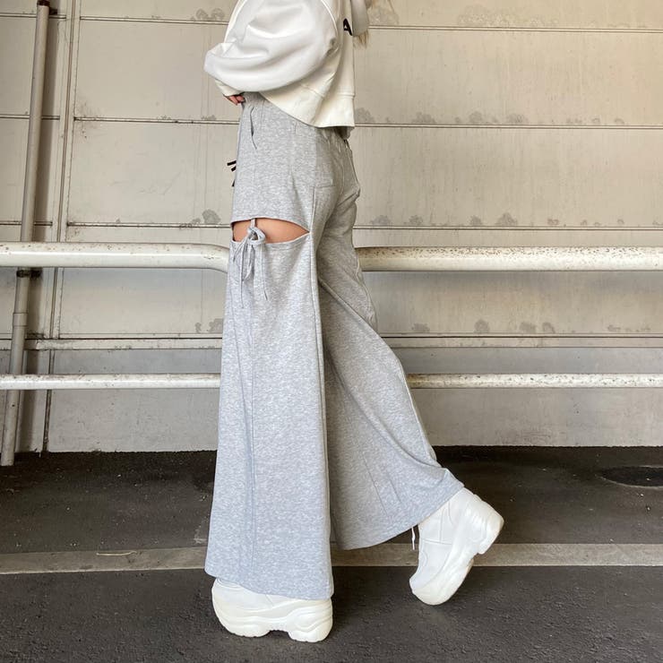 サイドスリットリボンカットワイドパンツ | non-hedge  | 詳細画像10 