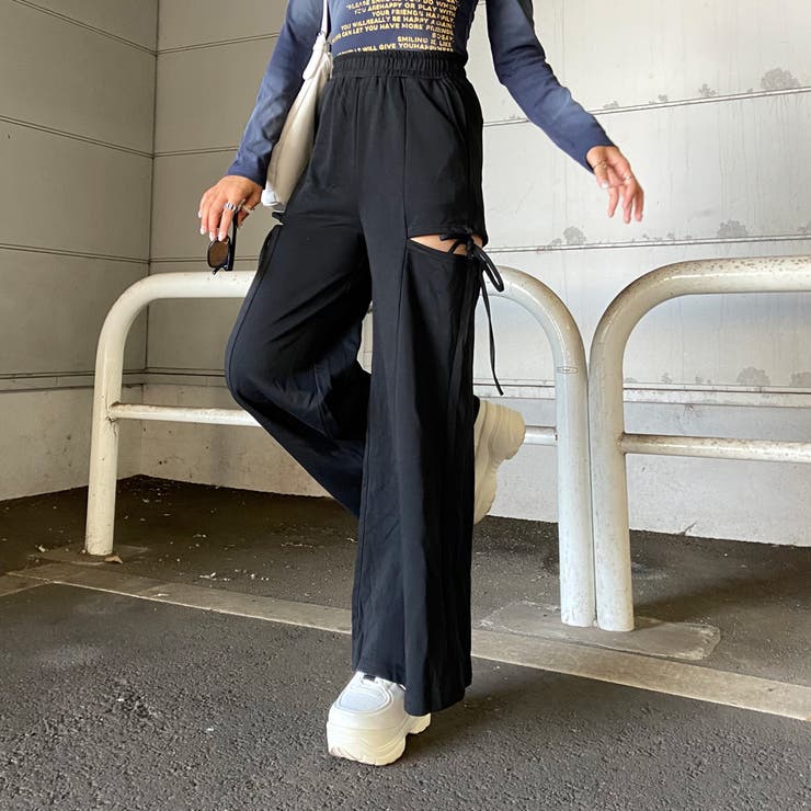 サイドスリットリボンカットワイドパンツ | non-hedge  | 詳細画像21 