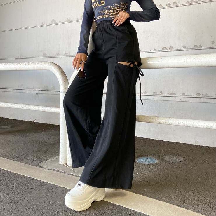 サイドスリットリボンカットワイドパンツ | non-hedge  | 詳細画像22 