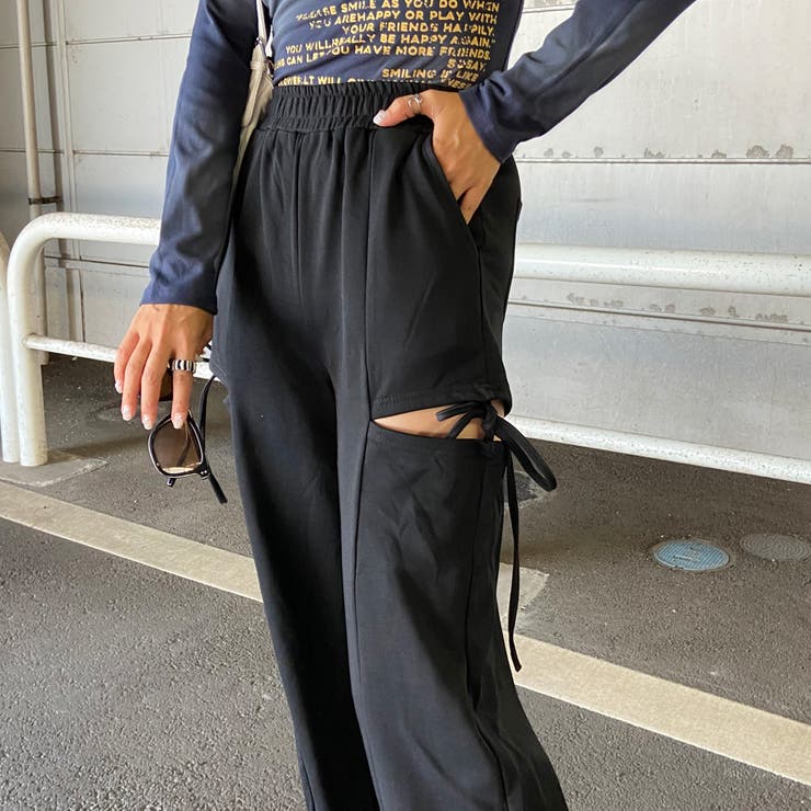 サイドスリットリボンカットワイドパンツ | non-hedge  | 詳細画像23 