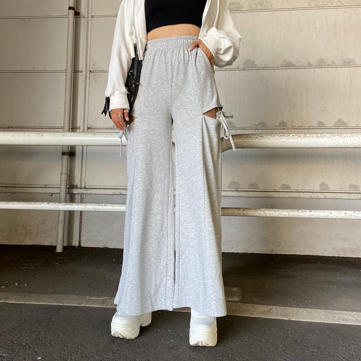 サイドスリットリボンカットワイドパンツ | non-hedge  | 詳細画像6 