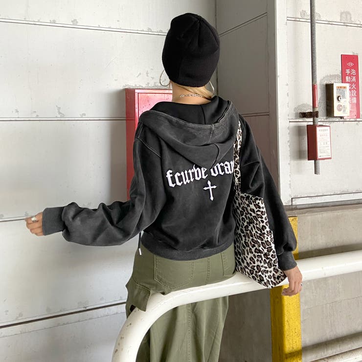 クロス刺繍ブリーチZIPパーカー | non-hedge  | 詳細画像1 