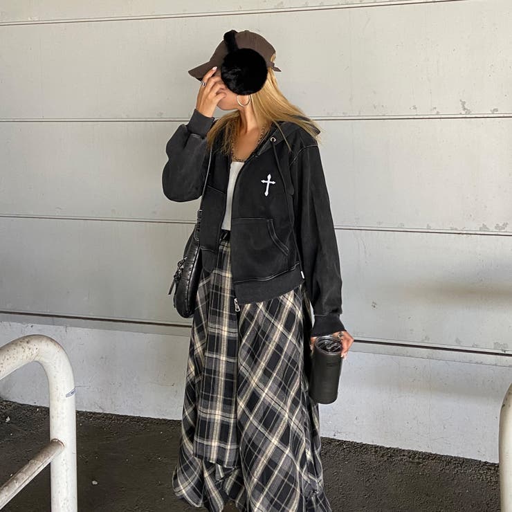 クロス刺繍ブリーチZIPパーカー | non-hedge  | 詳細画像22 