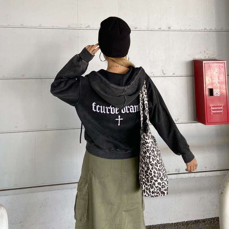 クロス刺繍ブリーチZIPパーカー | non-hedge  | 詳細画像9 