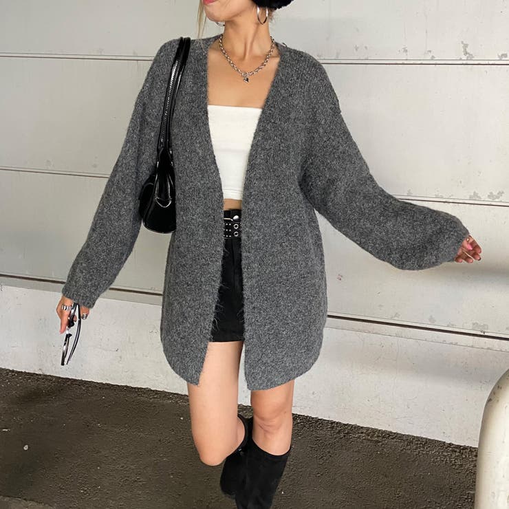 チャコール | ニットトッパーカーディガン | non-hedge 