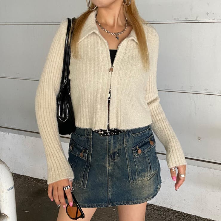 ベージュ | WZIPシャギーニットポロ | non-hedge 