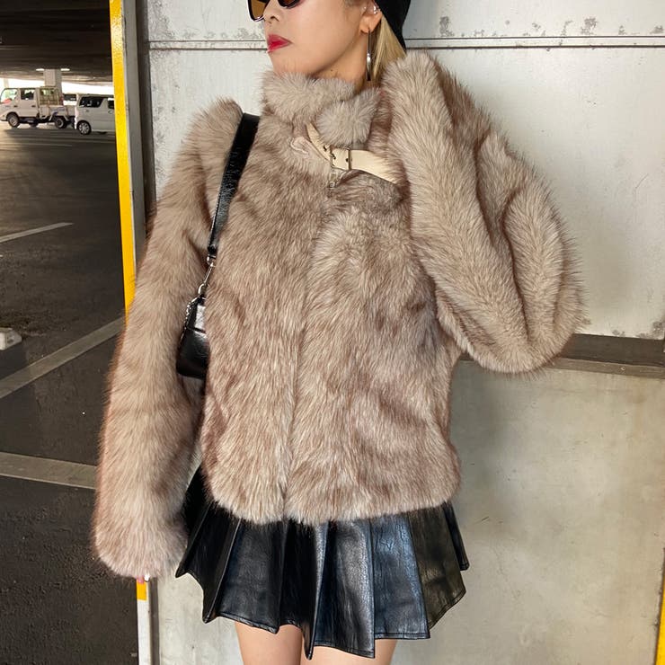 グレイッシュベージュ | MIXファーブルゾン | non-hedge 