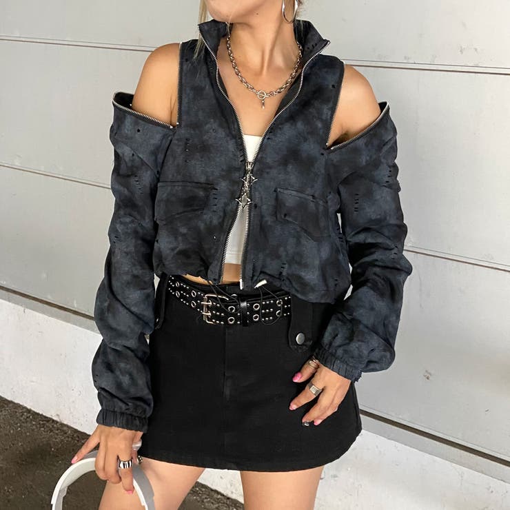 ブラック | ショルダーZIPムラトラックジャケット | non-hedge 