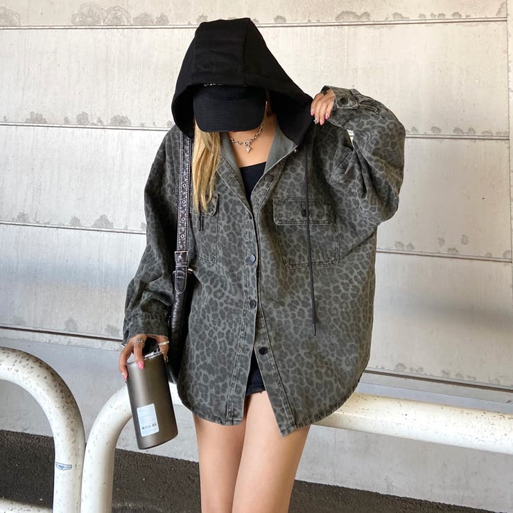 ヒョウ柄フードジャケット[品番：NHGW0006115]｜non-hedge