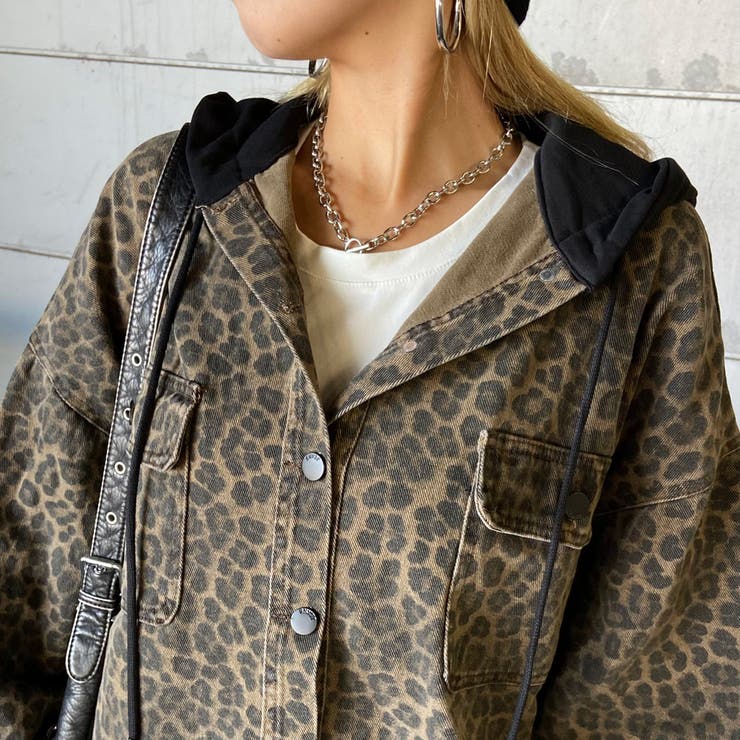 ヒョウ柄フードジャケット[品番：NHGW0006115]｜non-hedge