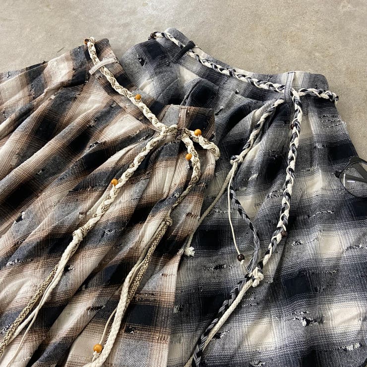 ダメージチェックイレヘムスカート[品番：NHGW0006082]｜non-hedge