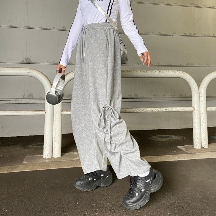 グレー | サイドリボンワイドパンツ | non-hedge 