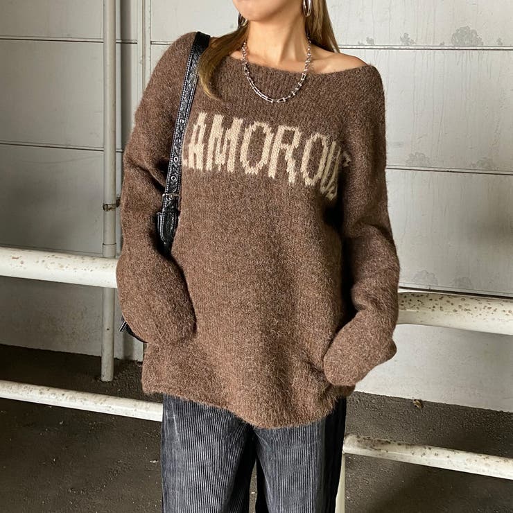 ブラウン | ロゴニットチュニック | non-hedge 