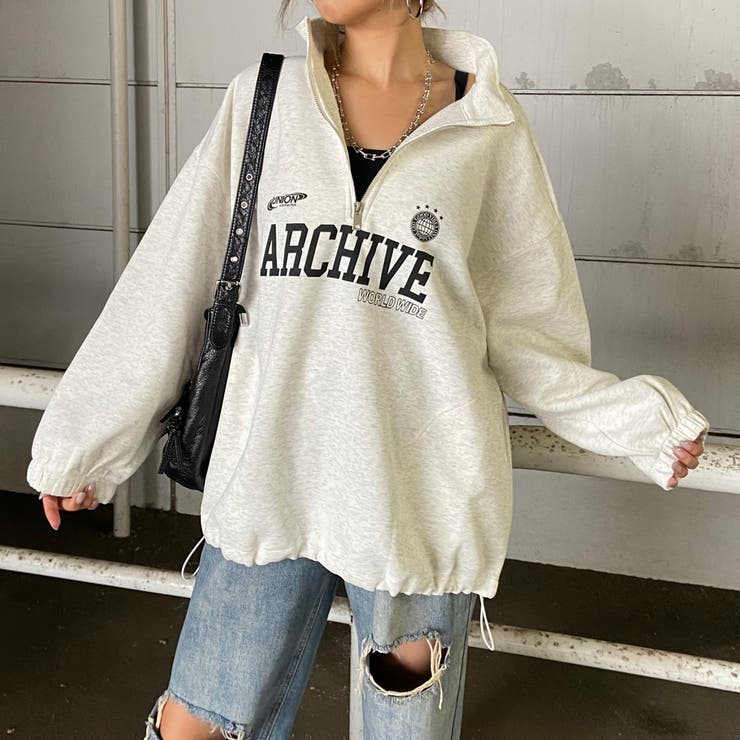 ハーフZIP裾ドロストチュニック | non-hedge  | 詳細画像1 