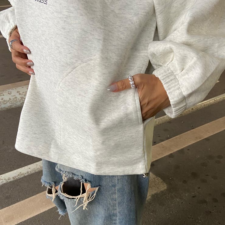 ハーフZIP裾ドロストチュニック | non-hedge  | 詳細画像14 