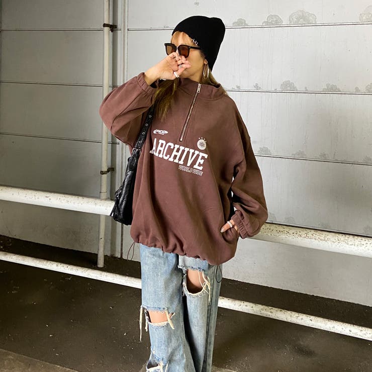 ハーフZIP裾ドロストチュニック | non-hedge  | 詳細画像16 