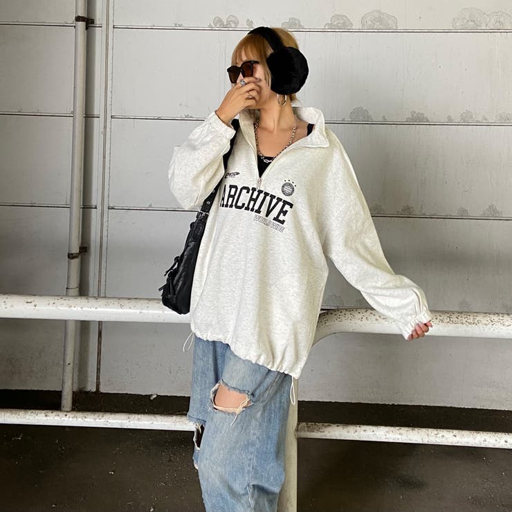 ハーフZIP裾ドロストチュニック | non-hedge  | 詳細画像3 