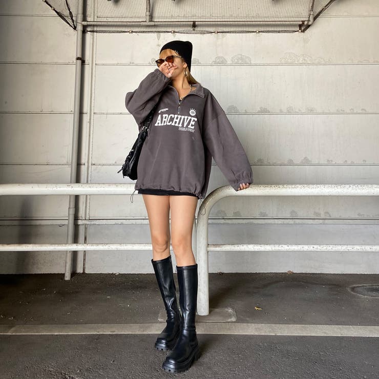 ハーフZIP裾ドロストチュニック | non-hedge  | 詳細画像32 