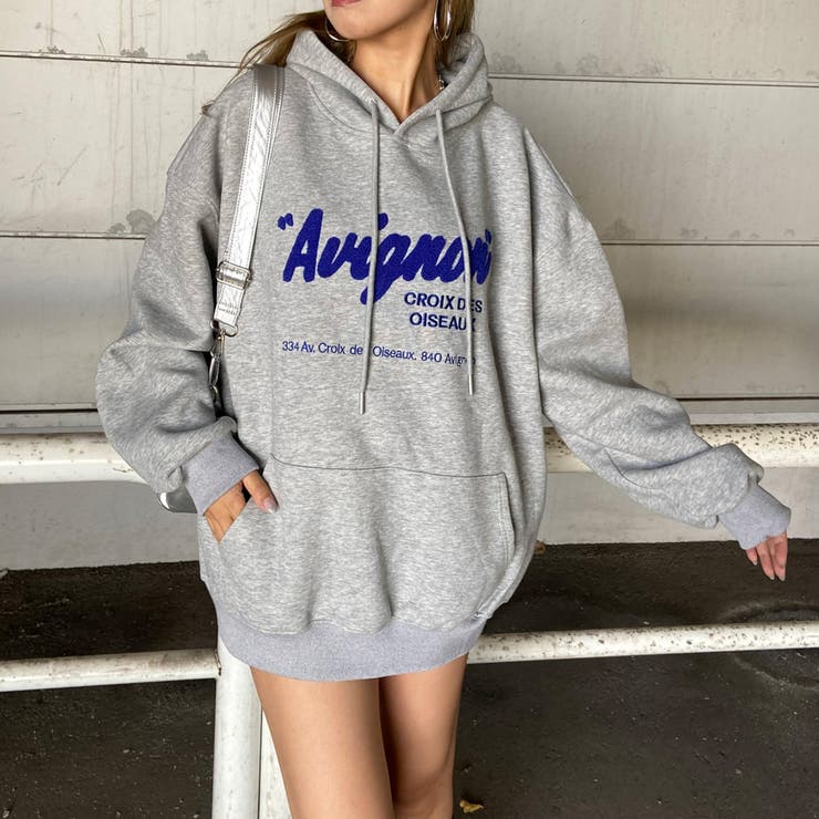 グレー | ボアロゴフードチュニック | non-hedge 