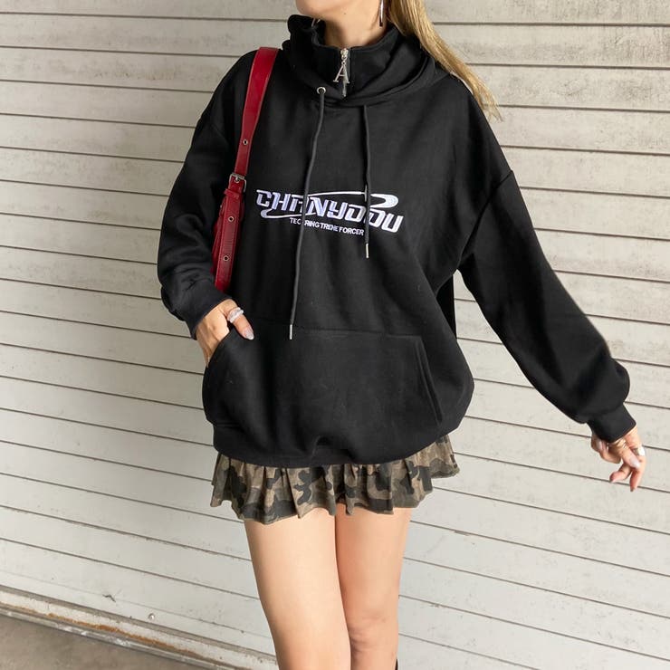 刺繍ロゴZIPフードチュニック | non-hedge  | 詳細画像9 