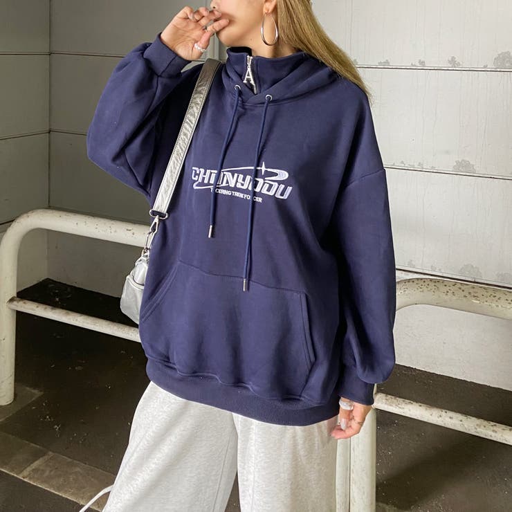 刺繍ロゴZIPフードチュニック | non-hedge  | 詳細画像21 