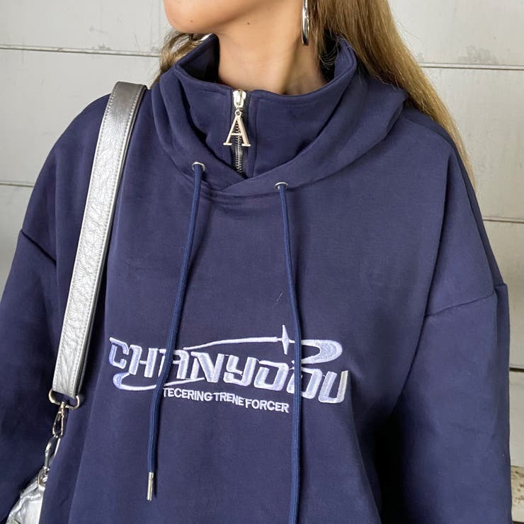 刺繍ロゴZIPフードチュニック | non-hedge  | 詳細画像24 