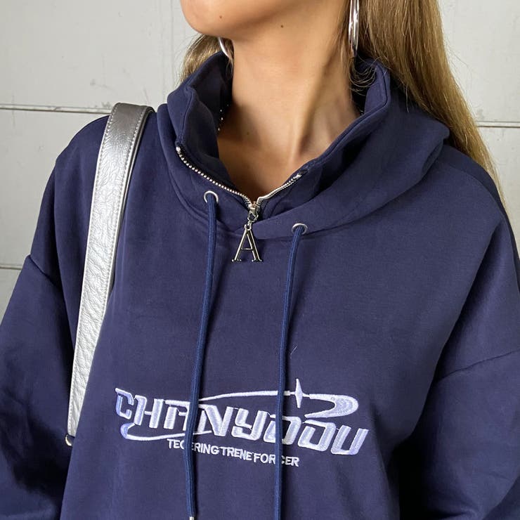 刺繍ロゴZIPフードチュニック | non-hedge  | 詳細画像25 