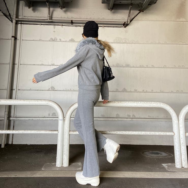 ファーフードZIPパーカー・フレアパンツセットアップ | non-hedge  | 詳細画像10 