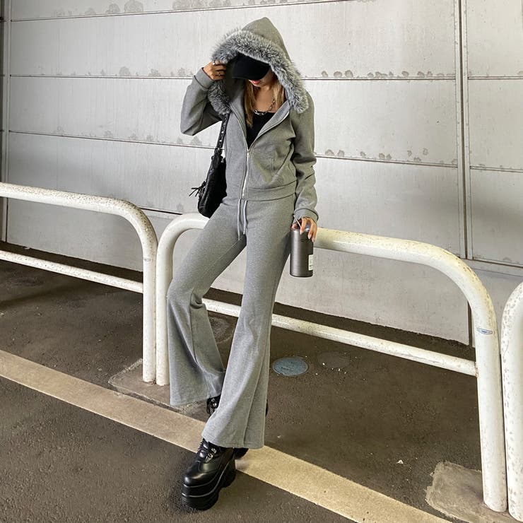 ファーフードZIPパーカー・フレアパンツセットアップ | non-hedge  | 詳細画像8 