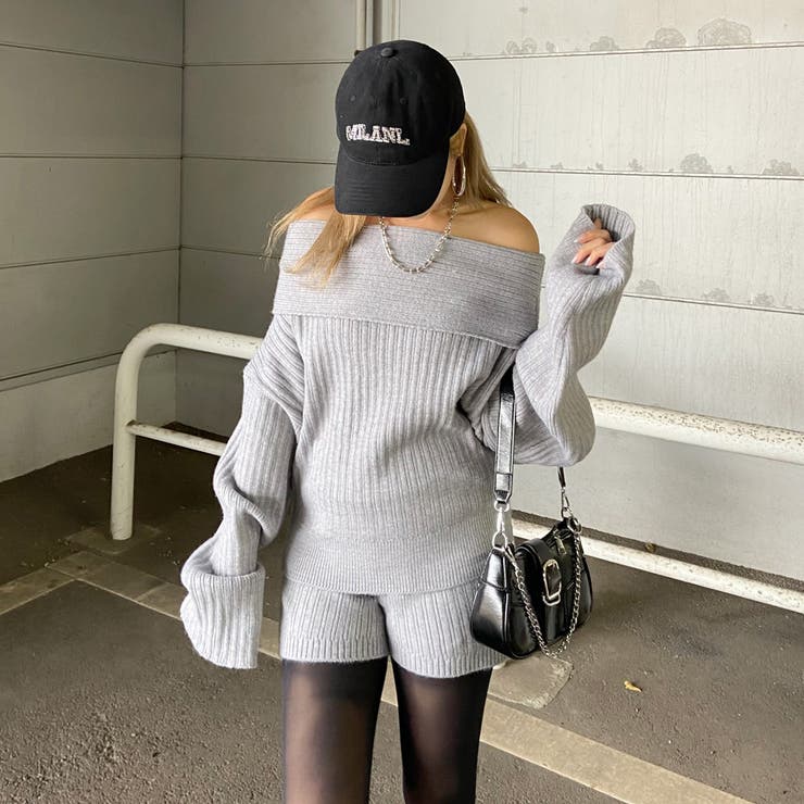 オフショルニットトップス・ショートパンツセットアップ | non-hedge  | 詳細画像15 