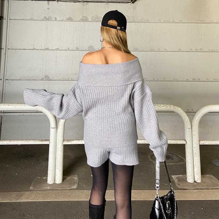 オフショルニットトップス・ショートパンツセットアップ | non-hedge  | 詳細画像17 