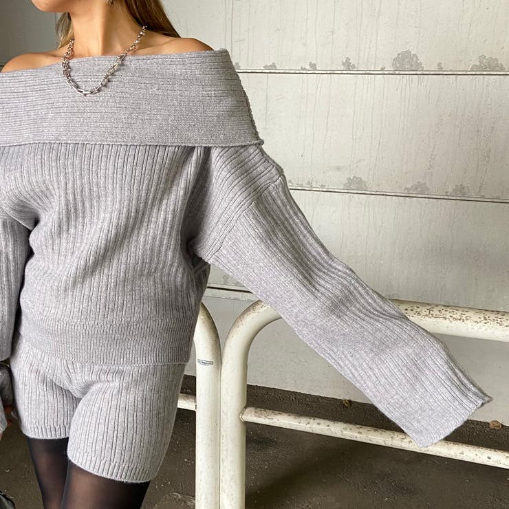 オフショルニットトップス・ショートパンツセットアップ | non-hedge  | 詳細画像25 