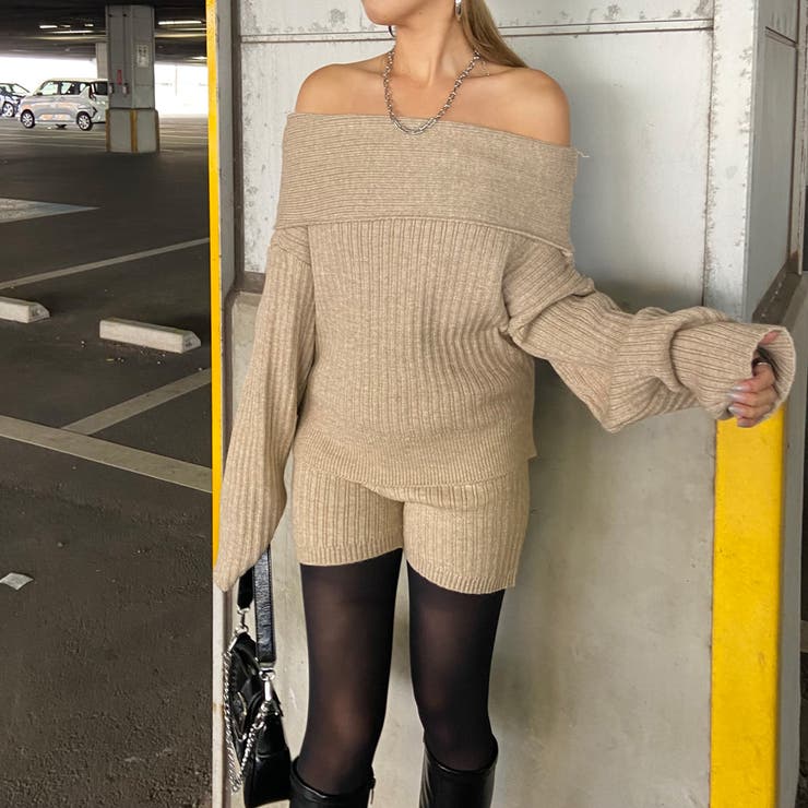 オフショルニットトップス・ショートパンツセットアップ | non-hedge  | 詳細画像8 