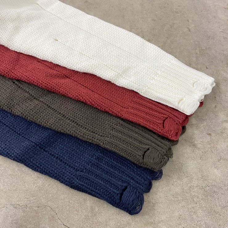 フードロゴダメージショートニットトップス | non-hedge  | 詳細画像27 