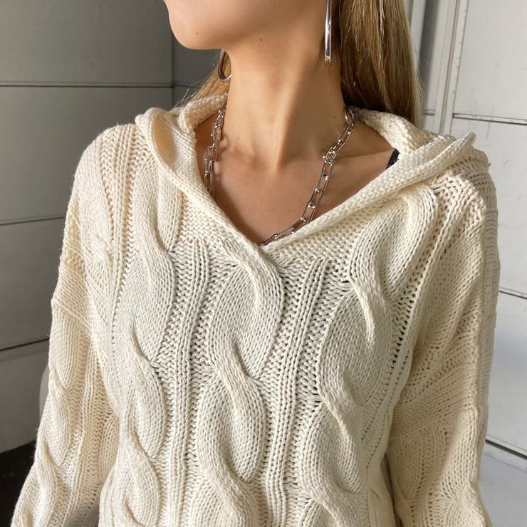 ケーブルフードショートプルオーバー | non-hedge  | 詳細画像11 