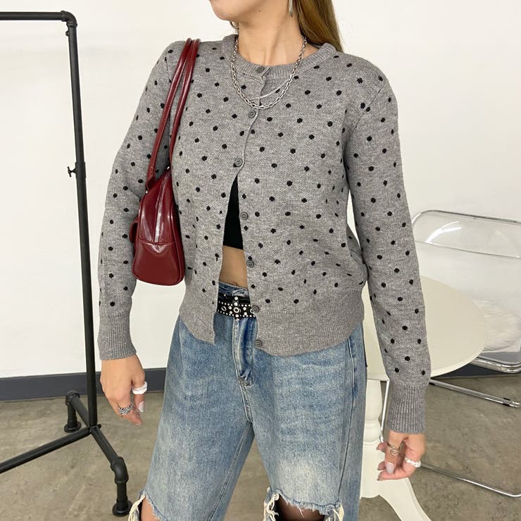 グレー | ドットカーディガン | non-hedge 
