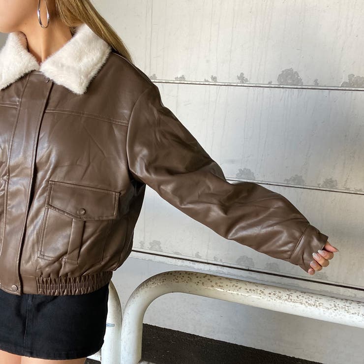 エリフェイクファー合成皮革ブルゾン | non-hedge  | 詳細画像16 