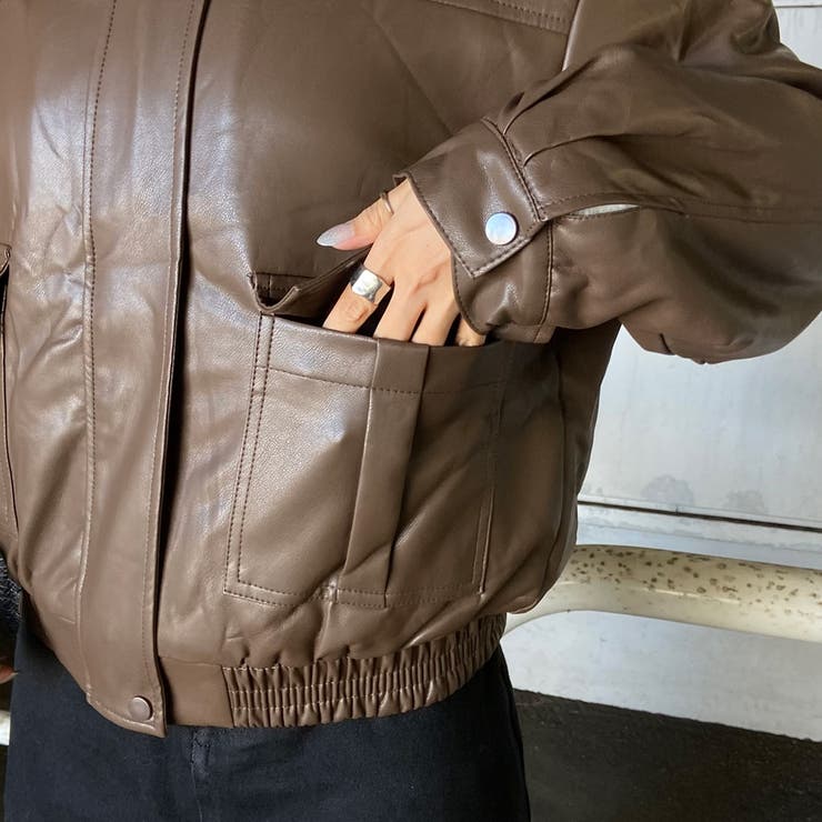 エリフェイクファー合成皮革ブルゾン | non-hedge  | 詳細画像17 