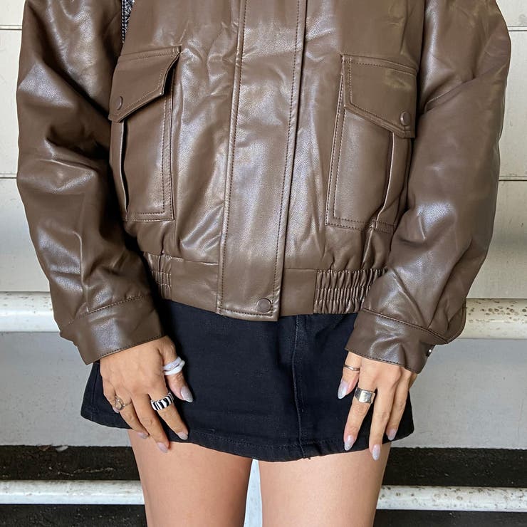 エリフェイクファー合成皮革ブルゾン | non-hedge  | 詳細画像18 