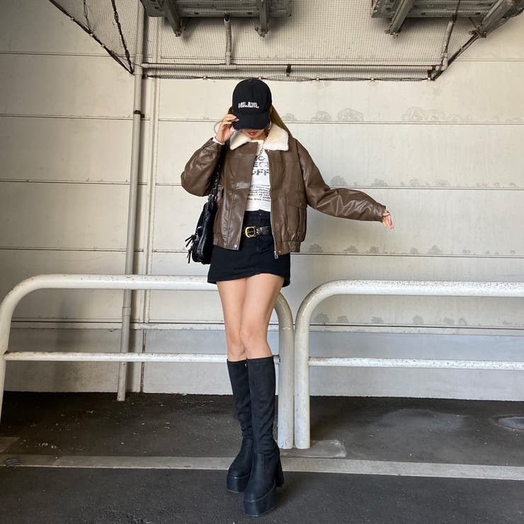 エリフェイクファー合成皮革ブルゾン | non-hedge  | 詳細画像2 