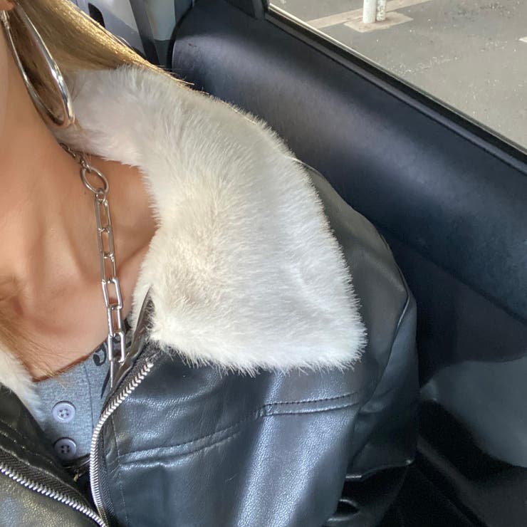 エリフェイクファー合成皮革ブルゾン | non-hedge  | 詳細画像26 